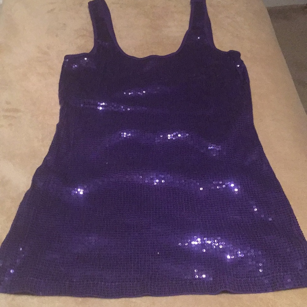 Express Purple Sequin Tank top